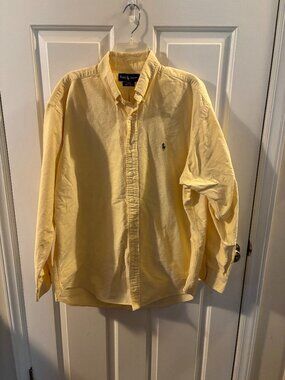 Ralph Lauren Men's Blake Yellow Long Sleeve Button-Down Shirt ~ XL